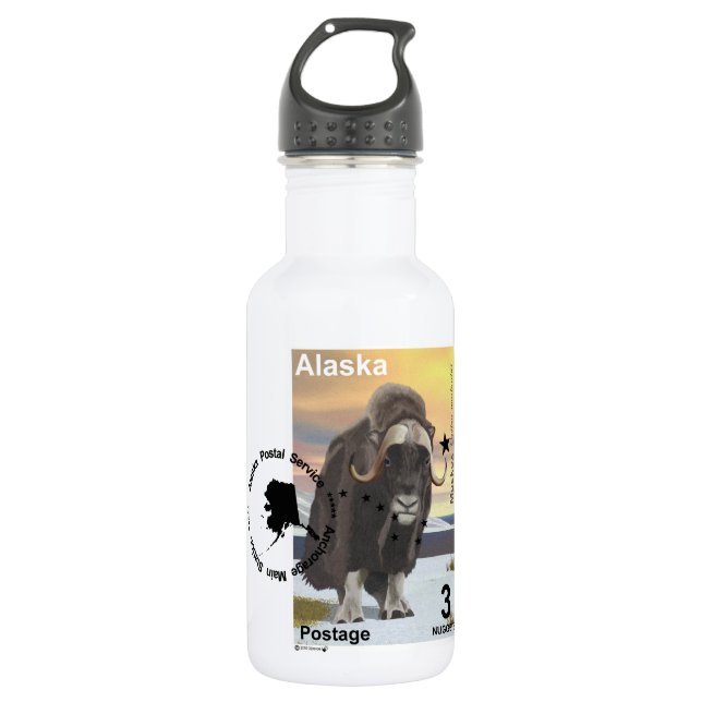 Muskox Souvenir Edelstahlflasche (Vorderseite)