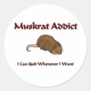 Muskrat Addict Runder Aufkleber