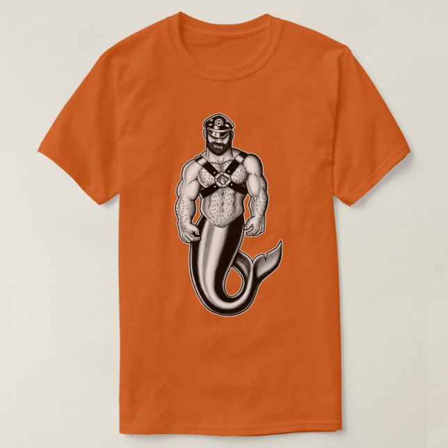 Muskulär Leather Merman T-Shirt (Design vorne)
