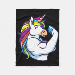 Muskuläre Einhorn - Funny Magic Fitness Bodybuild Fleecedecke