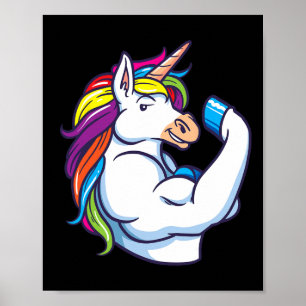 Muskuläre Einhorn - Funny Magic Fitness Bodybuild Poster