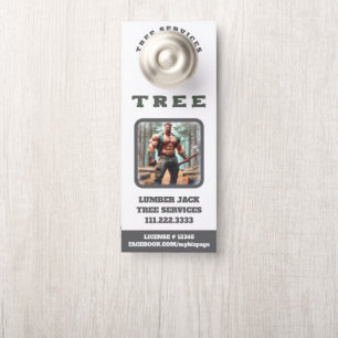 *~* Muskuläre Lumber Jack Tree Services QR Tür Türanhänger