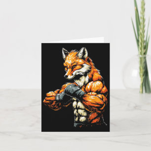 Muskuläre Tough-Look Fox-Boxing-Fox-Boxing Karte