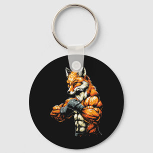 Muskuläre Tough-Look Fox-Boxing-Fox-Boxing Schlüsselanhänger