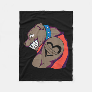 Muskulärer Bulldogge Hund I Liebe Mama Tattoo Love Fleecedecke