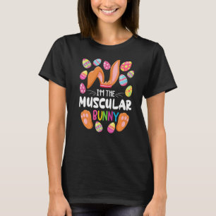 Muskulärer Bunny I Familie Matching Osterfest Part T-Shirt