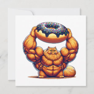 Muskulöse Katze hebt Donut