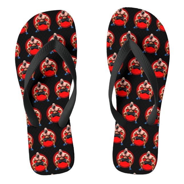 Muskulöser Bärtiger Flip Flops (Fußbett)