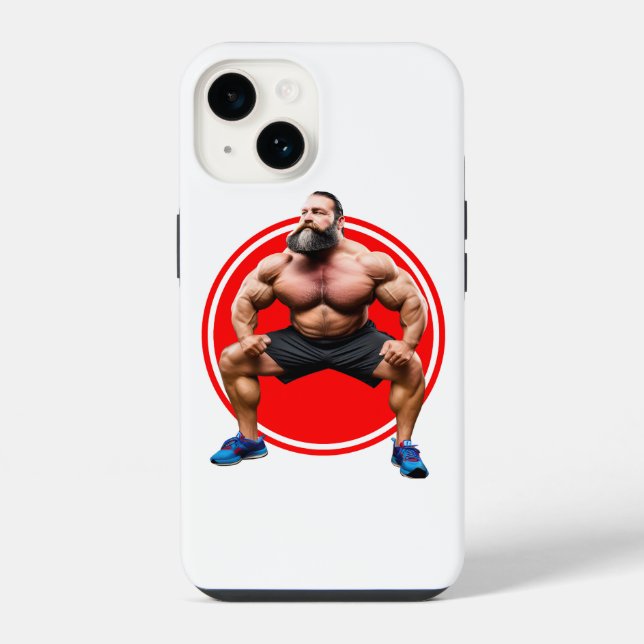 Muskulöser Bärtiger iPhone Hülle (Rückseite)