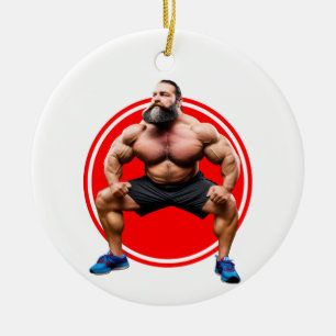 Muskulöser Bärtiger Keramik Ornament