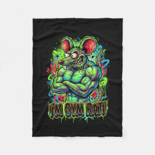 Muskulöser Fitnessstudio-Ratte Bodybuilder Graffit Fleecedecke