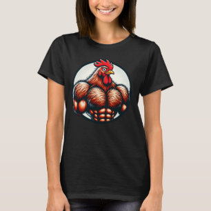 Muskulöser Hühnercharakter für Fitnessbegeisterte T-Shirt