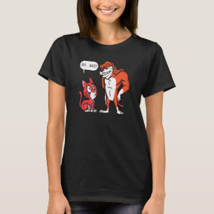 Muskulöser Hund und Katze Hund Kätzchen Spaß T-Shirt