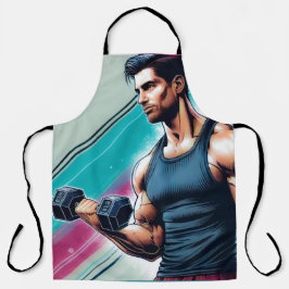 Muskulöser Mann Schürze