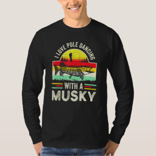 Musky Fish Gag Muskie Fischen Retro Fisherman Vate T-Shirt