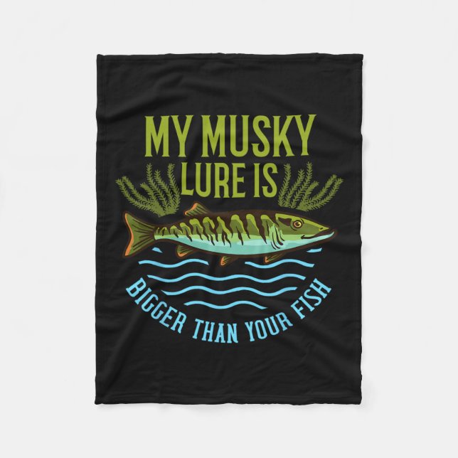 Musky Fishing Gift Muskie Lure Muskellunge Fleecedecke (Vorderseite)