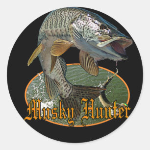 Musky Hunter 9 Runder Aufkleber