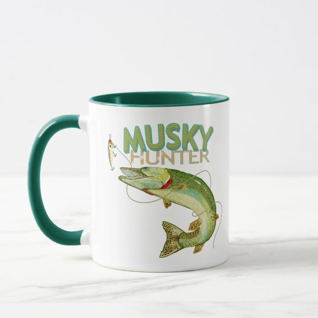 Musky Hunter Fisherman Trendy Design Coffee Tasse (Links)