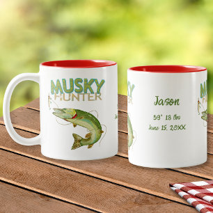 Musky Jäger Name Datum Messungen Zweifarbige Tasse