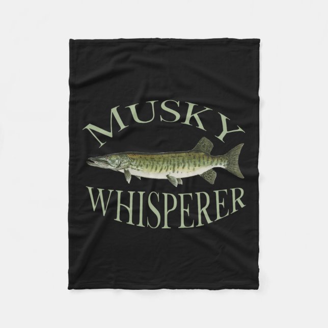Musky Muskellunge Fisch Illustration Art Fischen Fleecedecke (Vorderseite)
