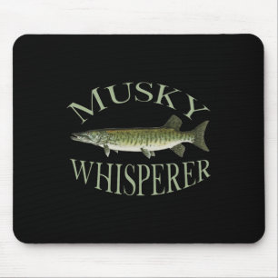 Musky Muskellunge Fisch Illustration Art Fischen Mousepad