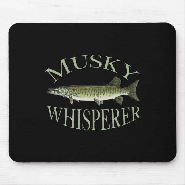 Musky Muskellunge Fisch Illustration Art Fischen Mousepad (Vorne)