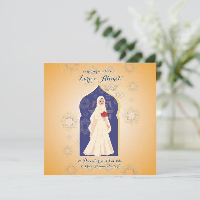 Muslim bachelorette einladung (Stehend Vorderseite)