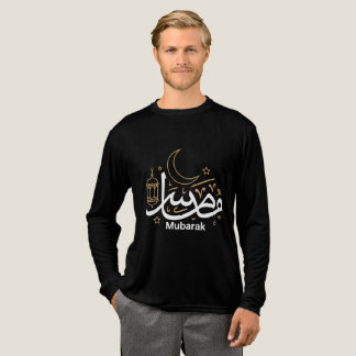 Muslim Eid Mubarak Long Sleeve T-Shirt Tri-Blend Shirt