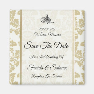 Muslim    GoldSave The Date Magnet Einladung 