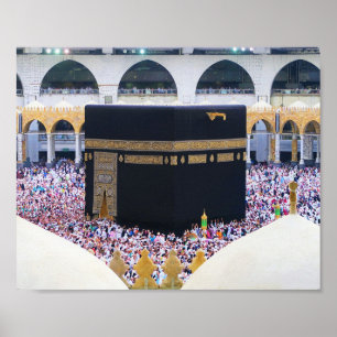 Muslim Hajj Mubarak Heiligen Kaaba Mekka Saudi-Ara Poster