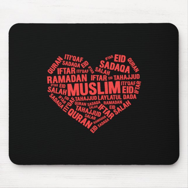 Muslim Herz Islam Sadaqa Iftar Salah Hajj Mecca G Mousepad (Vorne)