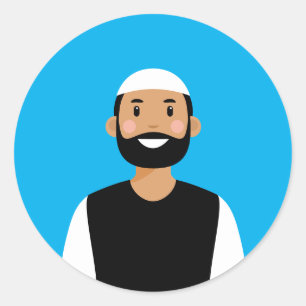 Muslim Man Classic Round Sticker