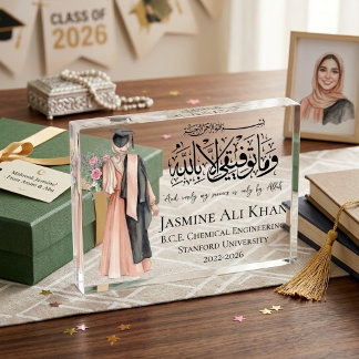 Muslim woman hijabi graduation personalized gift fotoblock