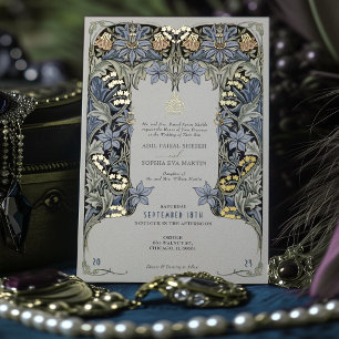 Muslime Hochzeit Columbine Morris Vintag Folieneinladung