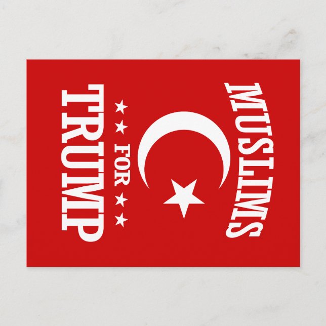 MUSLIMEN FÜR TRUMP POSTKARTE (Vorderseite)