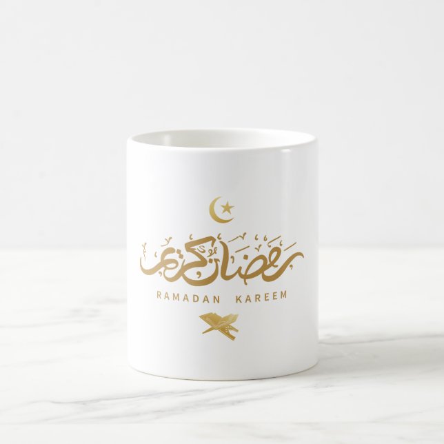 Muslimisch-Arabische Kalligrafie Ramadan Kareem Kaffeetasse (Mittel)