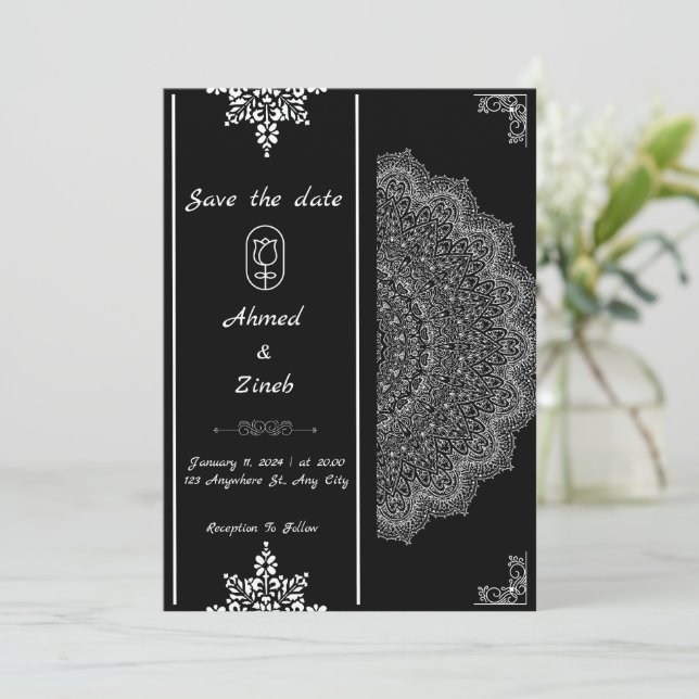 Muslimische Hochzeit rettet das Datum Save The Date (Stehend Vorderseite)
