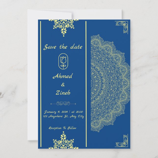 Muslimische Hochzeit rettet das Datum Save The Date (Rückseite)