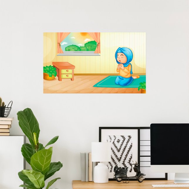 muslimische Mädchen beten Poster (Von Creator hochgeladen)