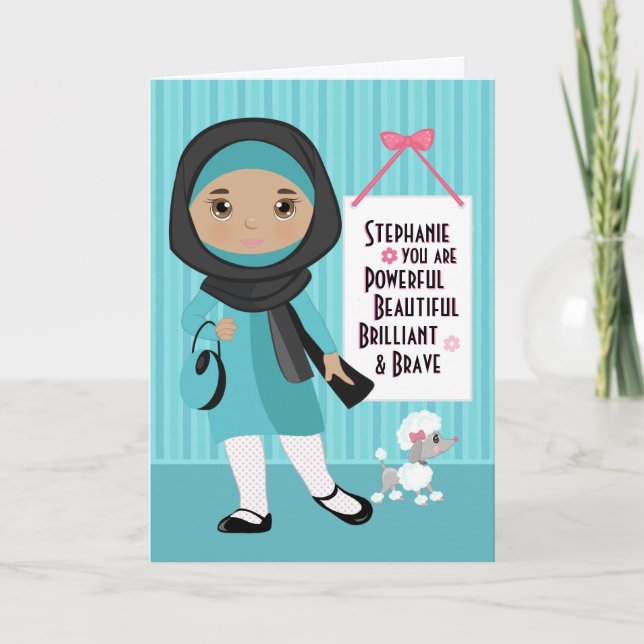 Muslimische schöne und tapfere Girl Card Karte (Vorderseite)