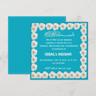 Muslimischer Babyjunge blau Aqiqah Einladung