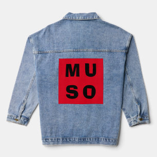 Muso Minimalist Roter Cooler Musiker Jeansjacke