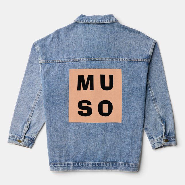 Muso Musician Moderne stilvolle Musik Lover Peach Jeansjacke (Rückseite)