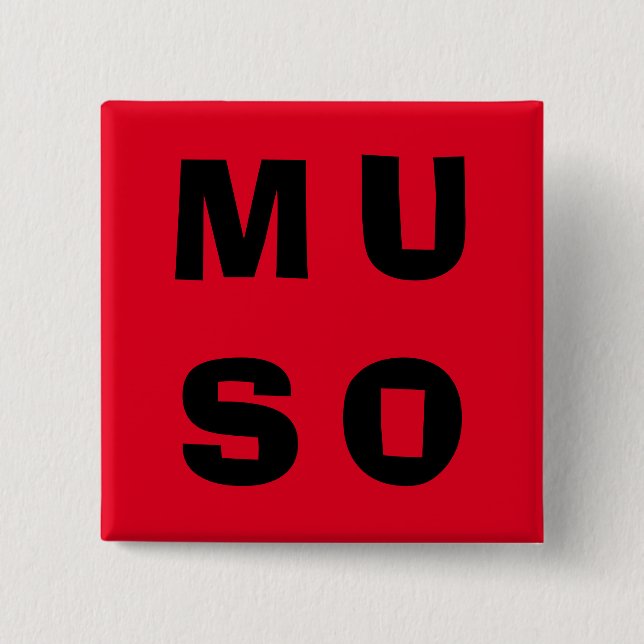 Muso Musiker zeitgenössische Schrift Rot Schwarz Button (Vorderseite)