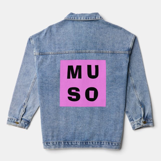 Muso Pink Black Stylish Chic Music Lover Jeansjacke (Rückseite)