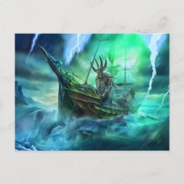 Muspell is sailing the Naglfar ship at Ragnarök Postkarte