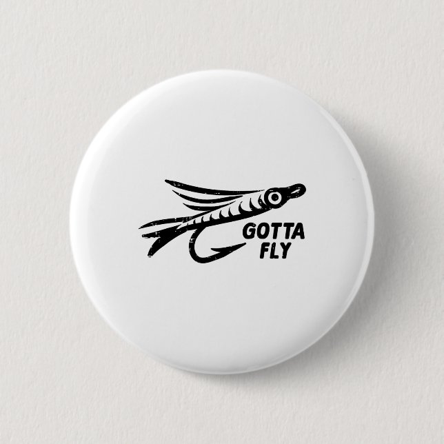 Muss Fliegenköder Angeln Angler Männer Frauen Button (Vorderseite)
