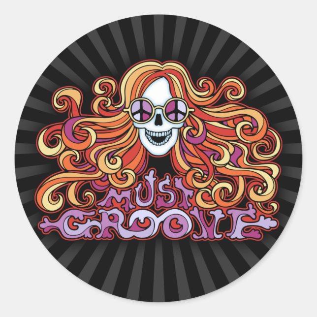 Muss Groove Runder Aufkleber (Vorderseite)