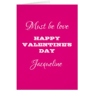 Muss Liebe Script Name Rosa Valentinstag Karte sei