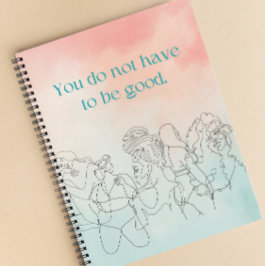 Muss nicht gut pfirsichfarben und pastellblau sein notizblock